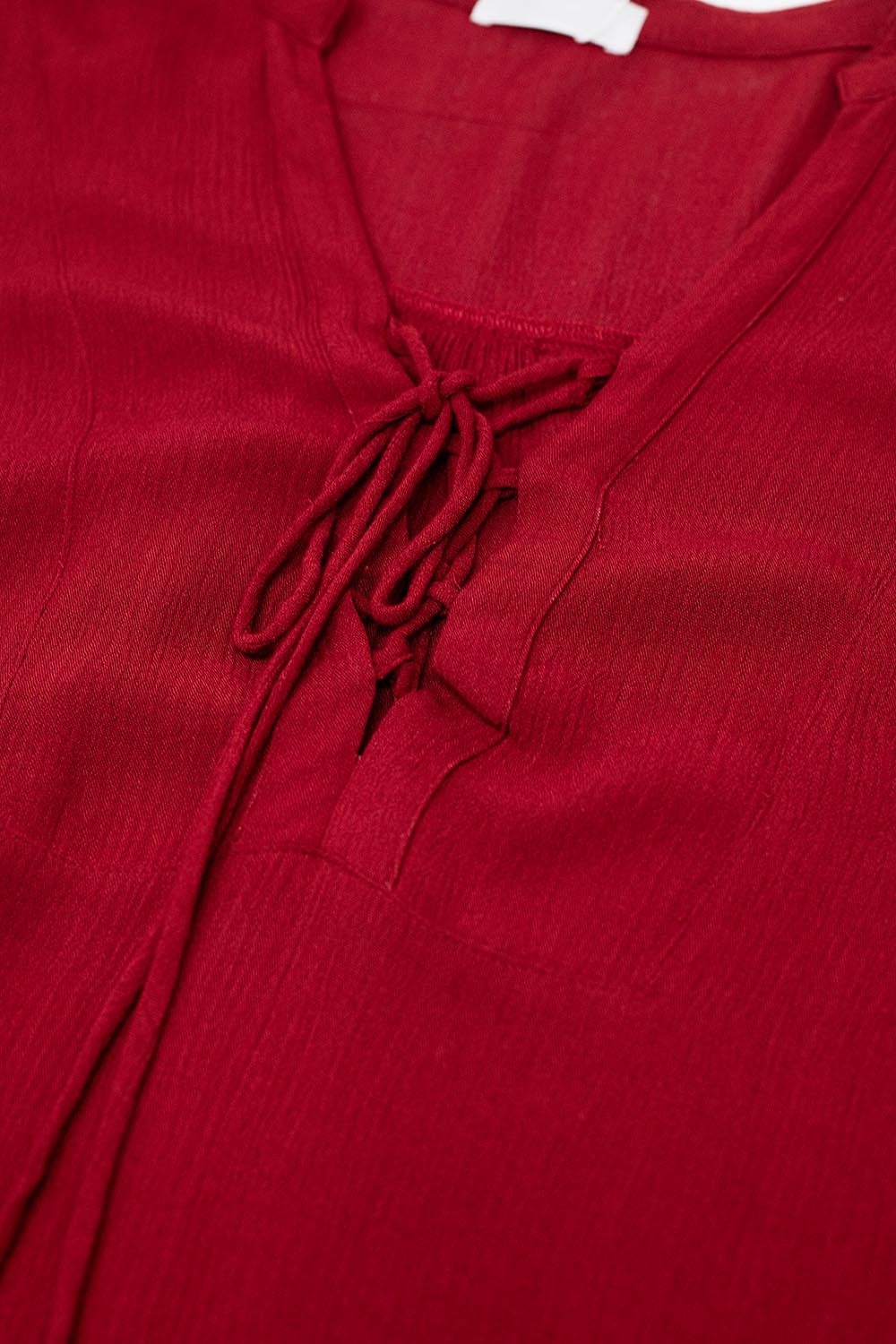 vestido corto ancho estilo boho en rojo