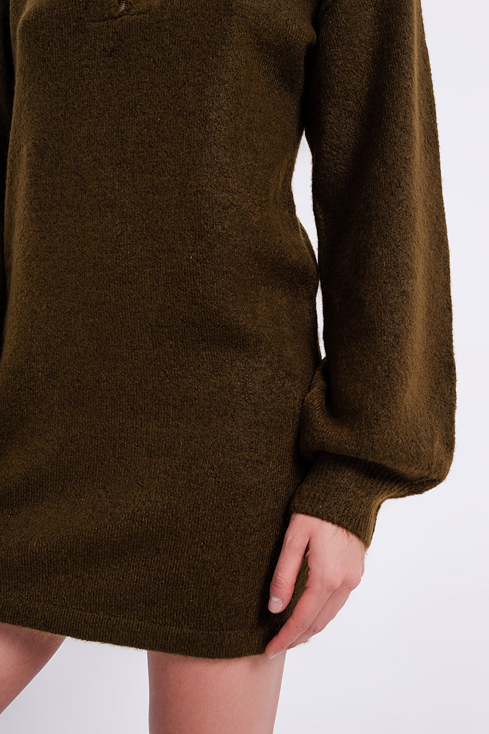 Vestido corto verde oscuro estilo jersey