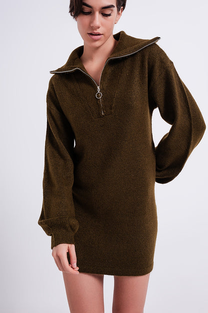 Vestido corto verde oscuro estilo jersey