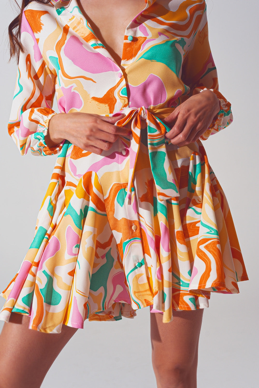 Vestido estampado psicodélico en multicolor