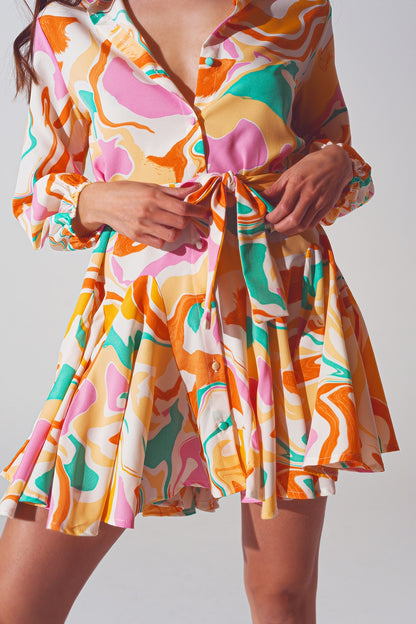 Vestido estampado psicodélico en multicolor
