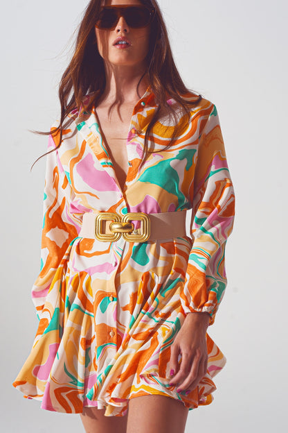 Vestido estampado psicodélico en multicolor