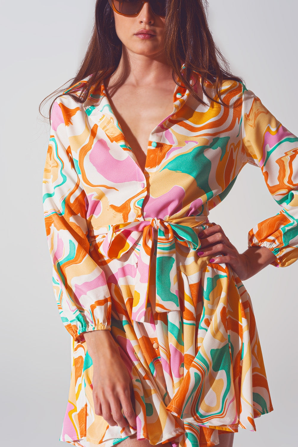 Vestido estampado psicodélico en multicolor