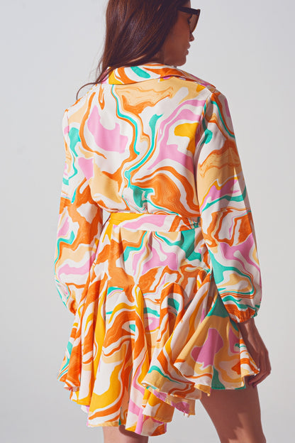 Vestido estampado psicodélico en multicolor