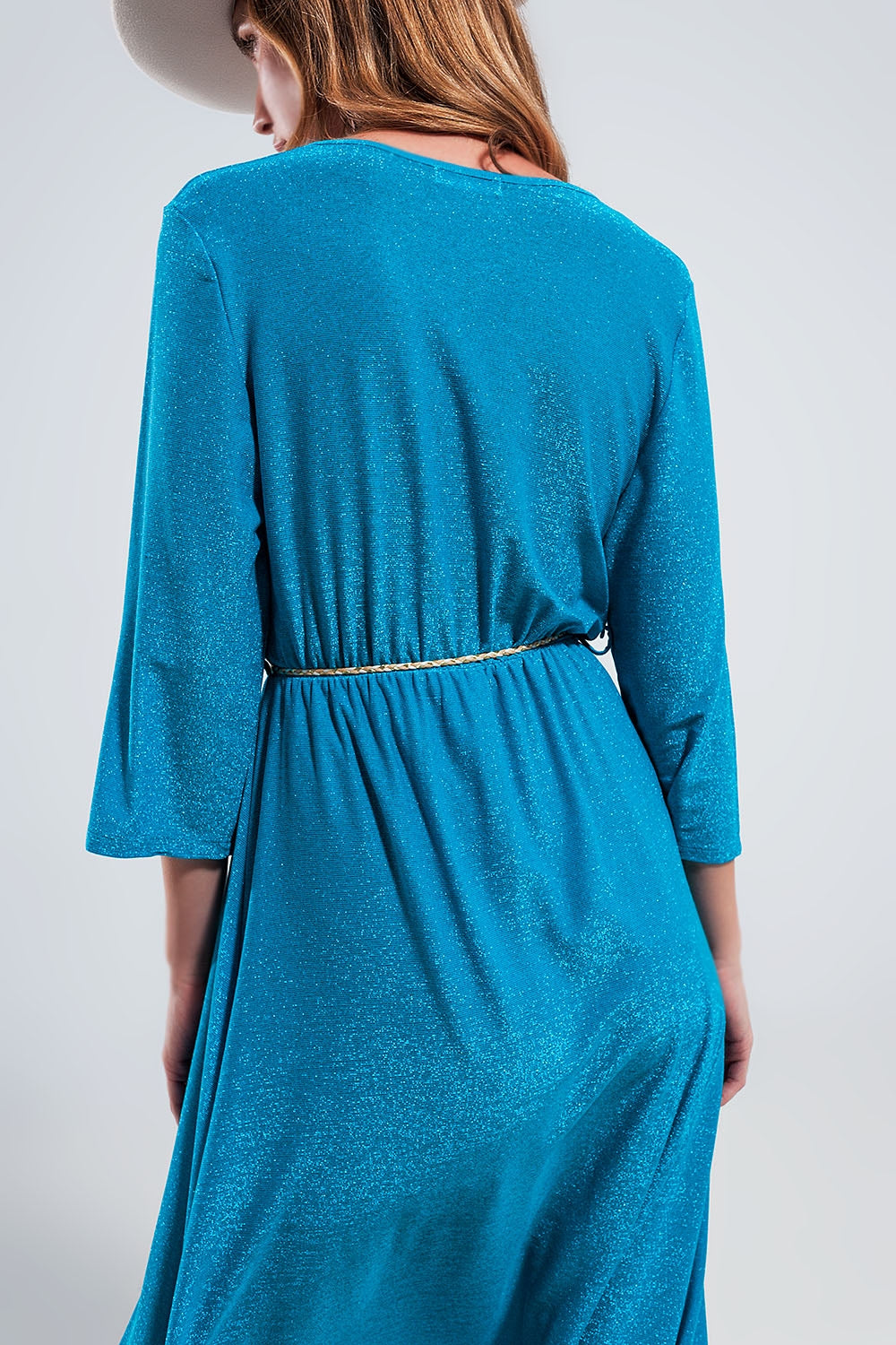 Vestido maxi en color azul brillante
