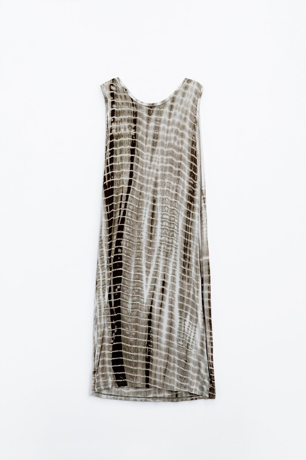 Vestido maxi Relajado Tie dye En Sombras de khaki