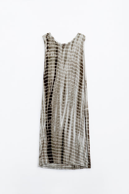 Vestido maxi Relajado Tie dye En Sombras de khaki