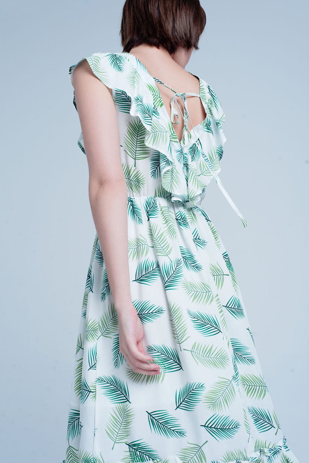 Vestido midi estampado de flores tropical