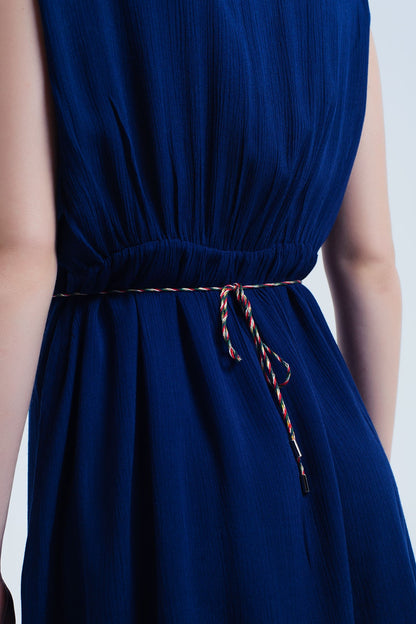 Vestido mini azul marino con bordados