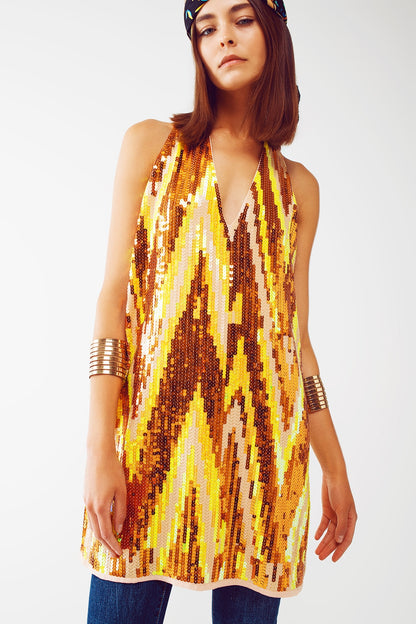 Vestido mini de fiesta con lentejuelas