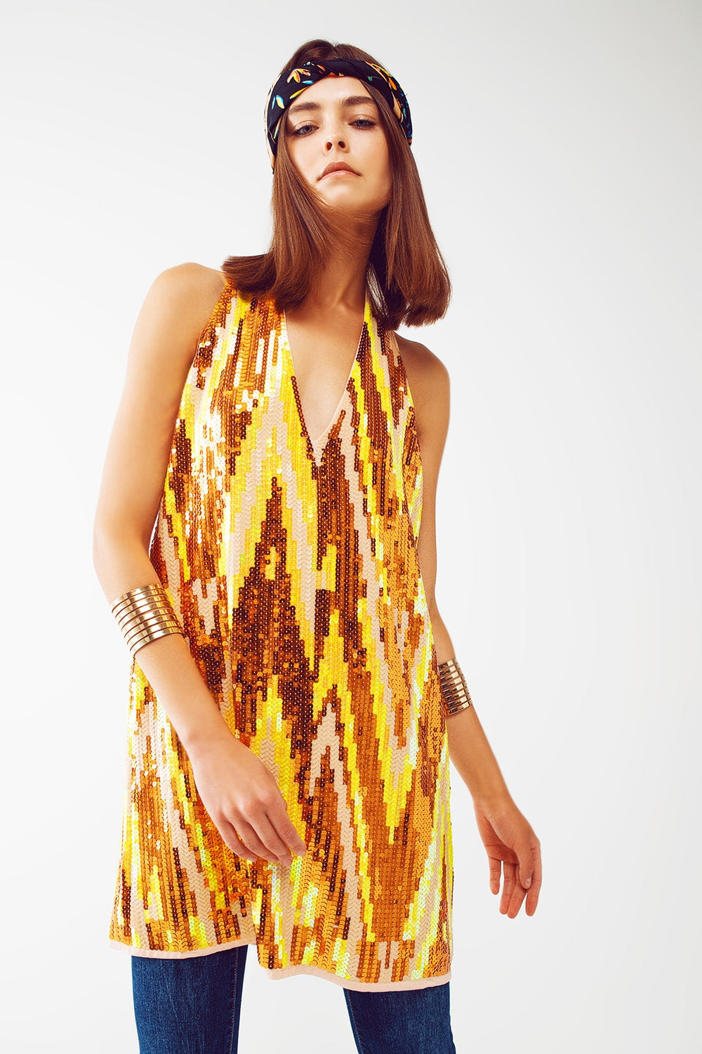 Vestido mini de fiesta con lentejuelas