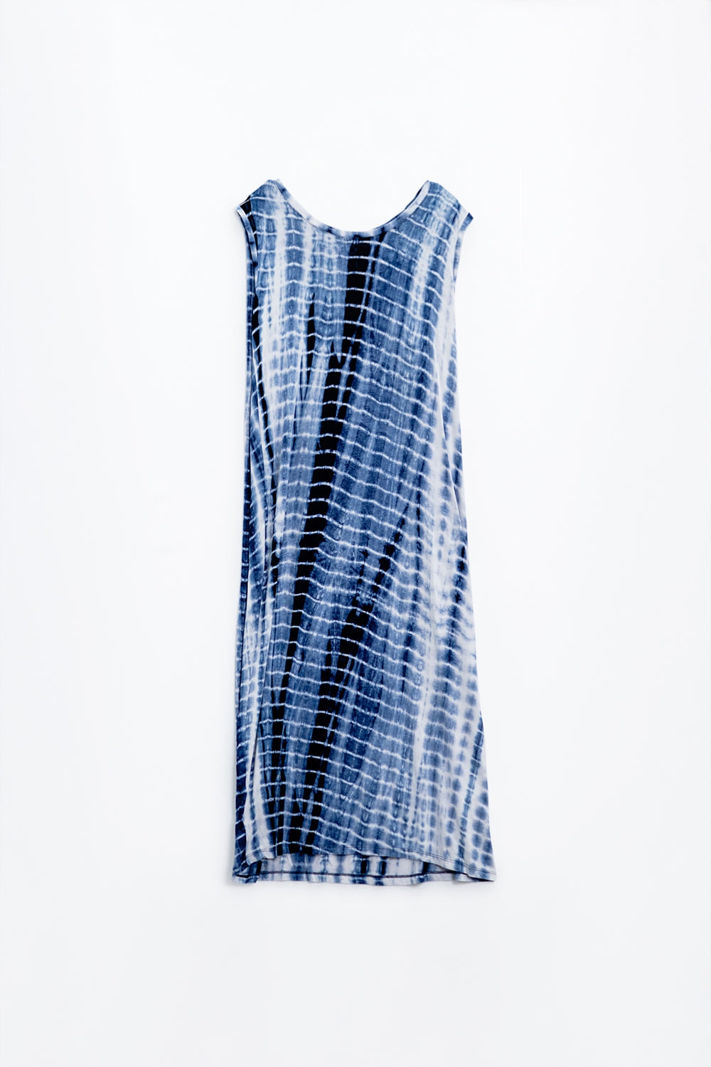 Vestido relajado maxi Tie dye en tonos azules