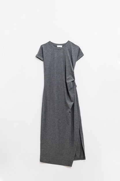 Vestido sin mangas de tencel elástico gris